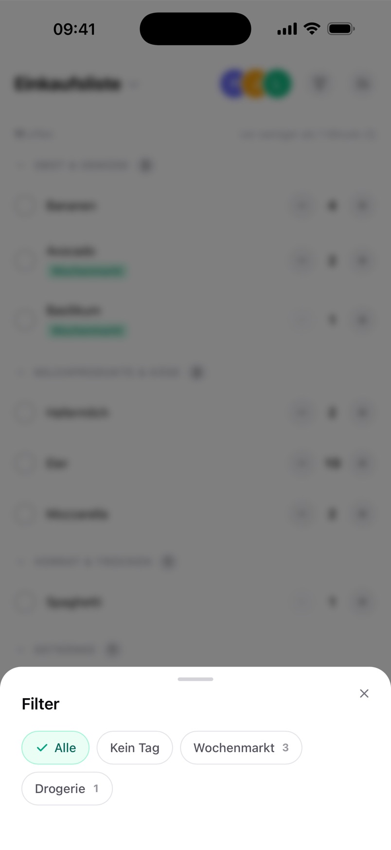 Liste nach Tags filtern